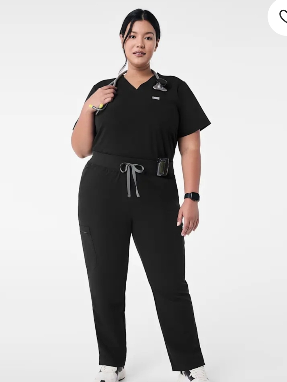 Figs Black High Waisted Yola Scrub Pants